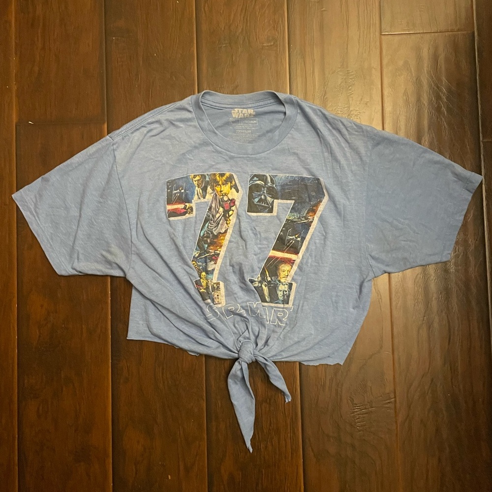 Blue Star Wars Tie-Front T-Shirt